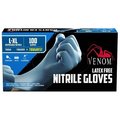 Venom Steel Nitrile Disposable Gloves, 3 mil Palm, Nitrile, Powder-Free, L/XL, Blue VEN4145